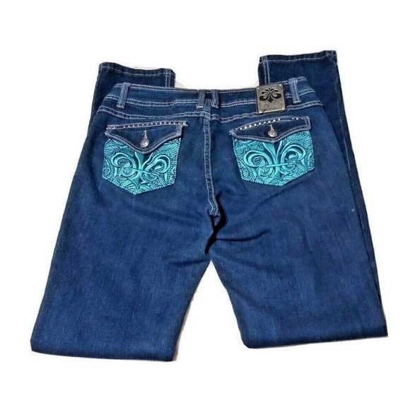 House of Dereon Beyonce Skinny Stretch Denim Jeans Women’s Size 5/6 - Picture 3 of 5